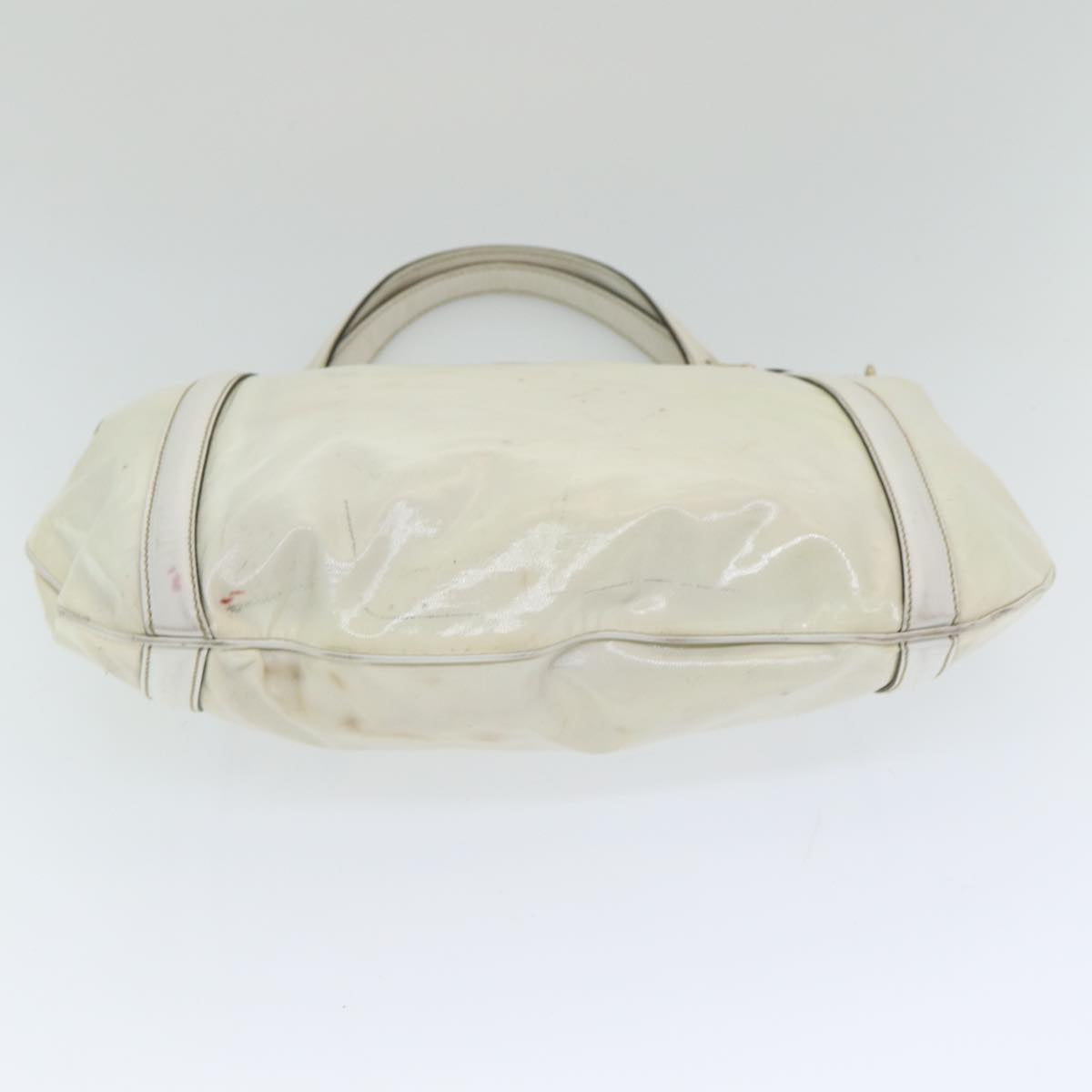 GUCCI Interlocking Web Sherry Bag Coated Canvas 2way White 162886 Auth 80900