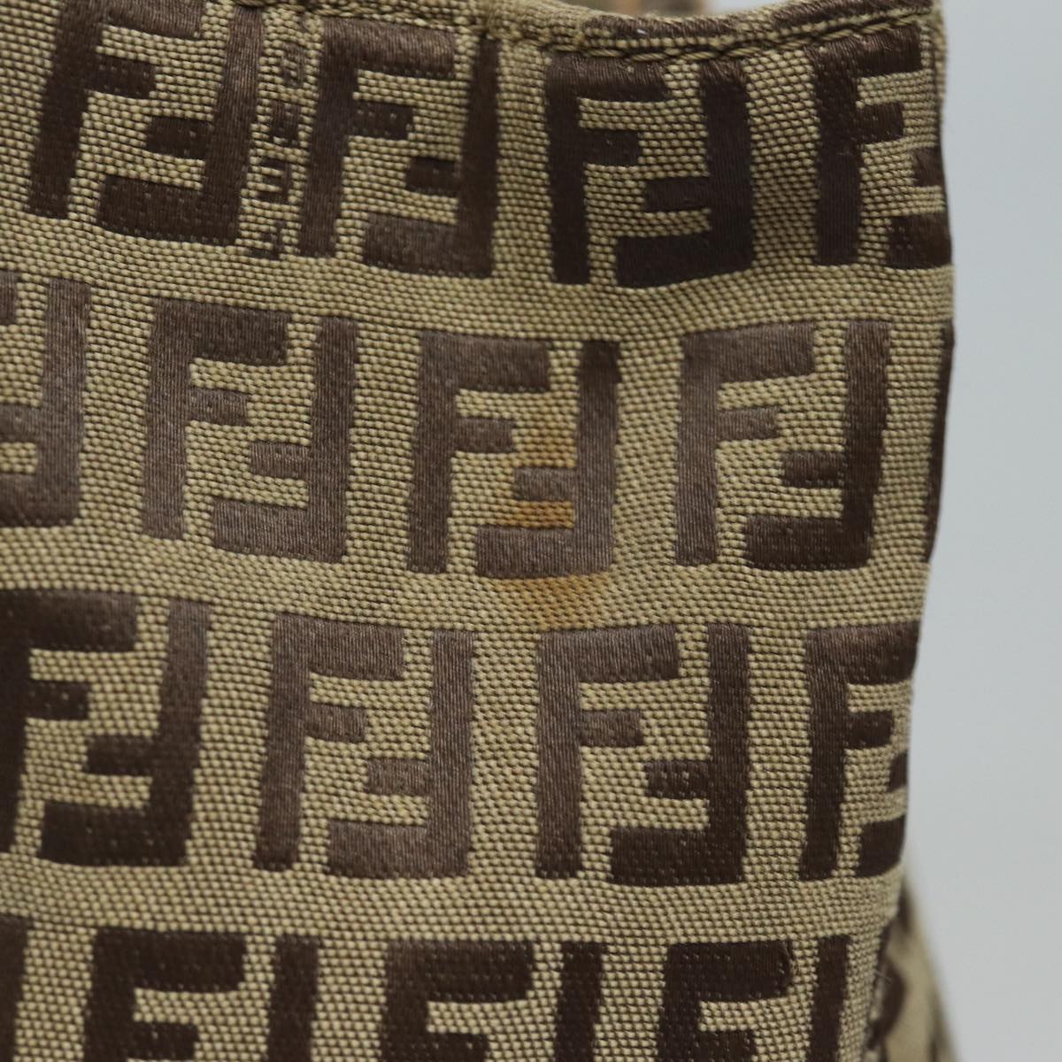 FENDI Zucchino Canvas Hand Bag Beige Brown Auth 80903