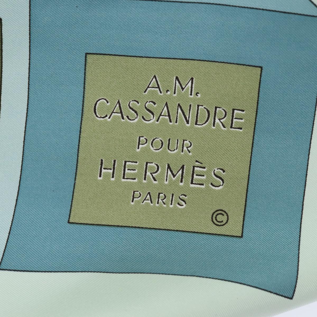 HERMES Carre 90 Scarf A.M. CASSANDRE POUR Silk Light Blue Auth 80912