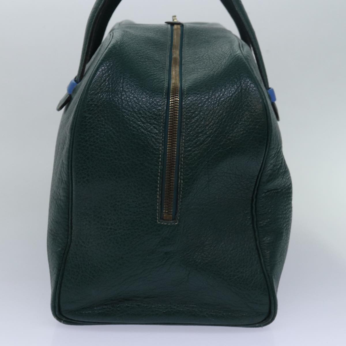 HERMES Gallop 50 Hand Bag Leather Green Auth 80925A