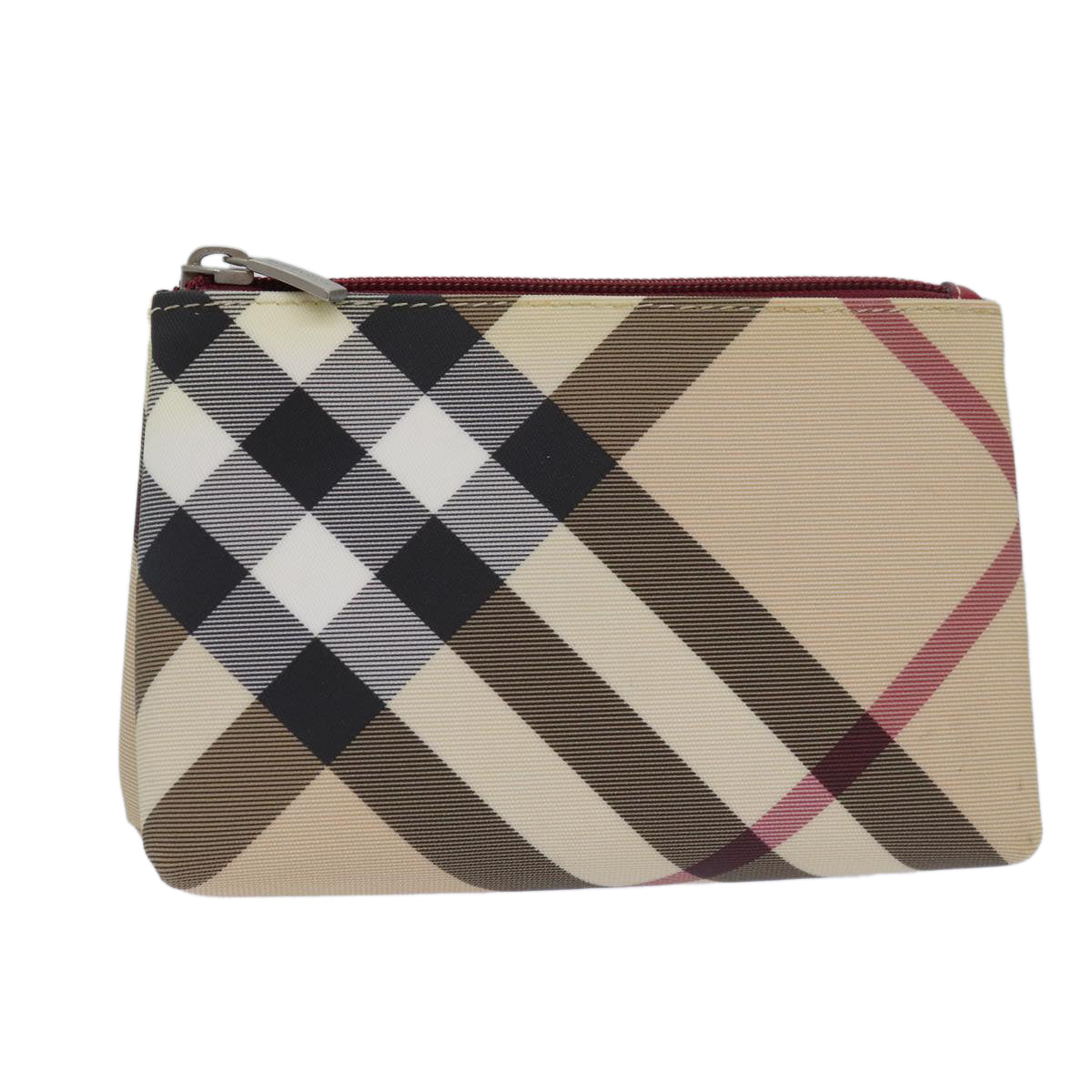 BURBERRY Nova Check Pouch PVC Beige Auth 80931