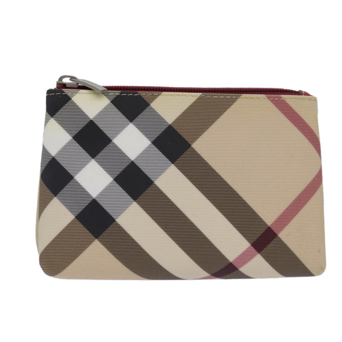 BURBERRY Nova Check Pouch PVC Beige Auth 80931