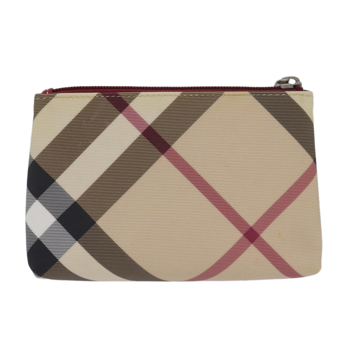 BURBERRY Nova Check Pouch PVC Beige Auth 80931