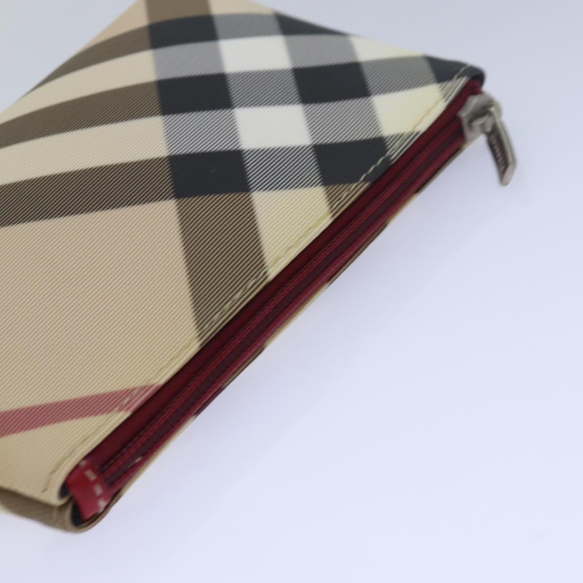 BURBERRY Nova Check Pouch PVC Beige Auth 80931