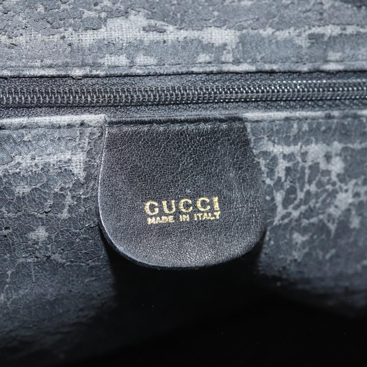 GUCCI Bamboo Hand Bag Leather Black Auth 80943