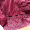 CARTIER Shoulder Bag Leather Beige Red Auth 80947-10