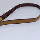 CARTIER Shoulder Bag Leather Beige Red Auth 80947-13