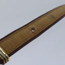 CARTIER Shoulder Bag Leather Beige Red Auth 80947-7