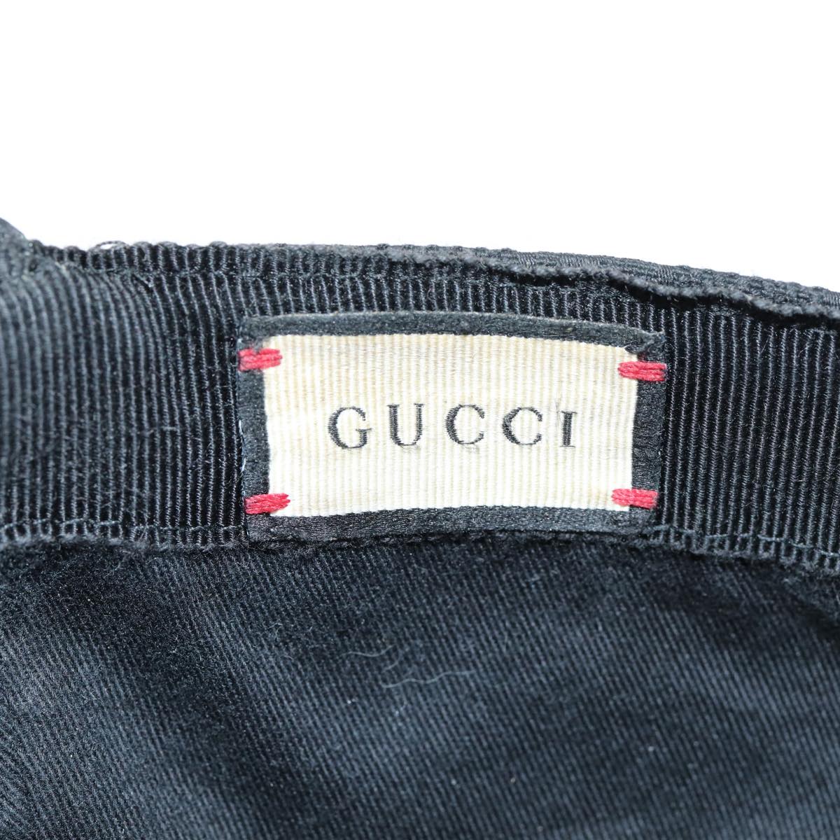 GUCCI GG Canvas Web Sherry Line Cap XL Black Red Green Auth 80948