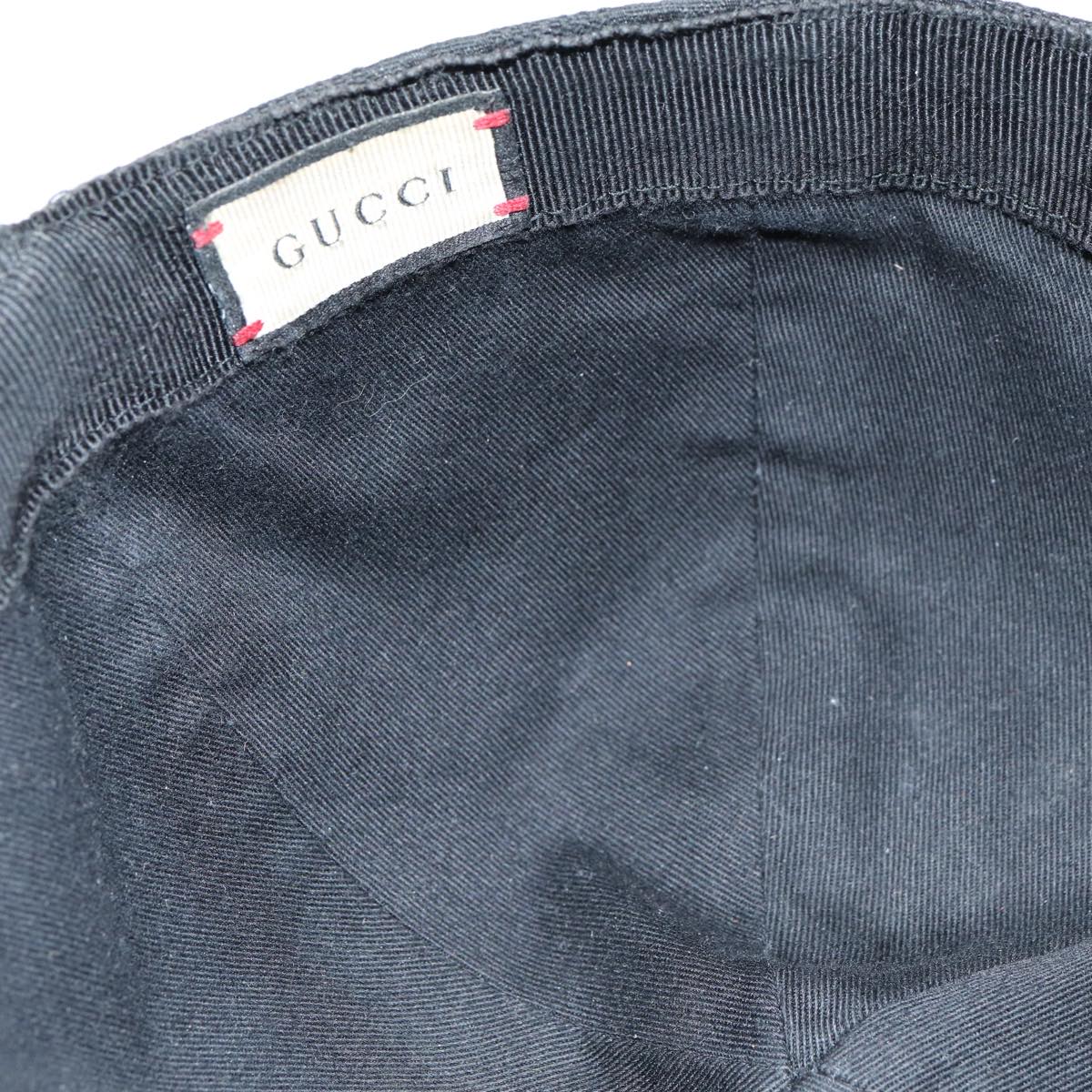 GUCCI GG Canvas Web Sherry Line Cap XL Black Red Green Auth 80948