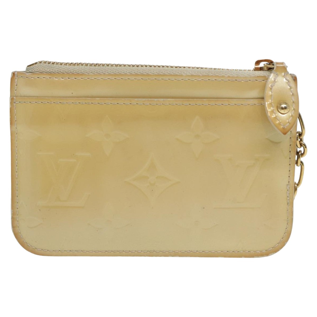 LOUIS VUITTON Vernis Pochette Cle NM Coin Purse Beige M91763 LV Auth 80950 - 0