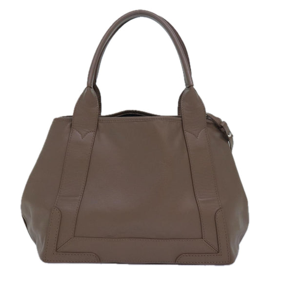 BALENCIAGA Navy Cabas Hand Bag Leather Gray 339933 Auth 80962M