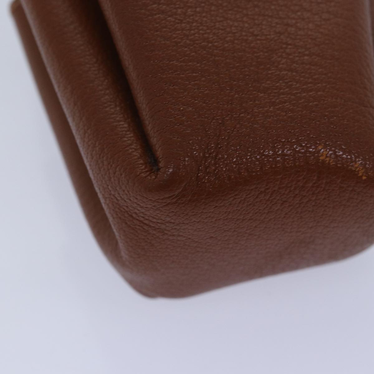 HERMES Vespa Pouch Leather Brown Auth 80982