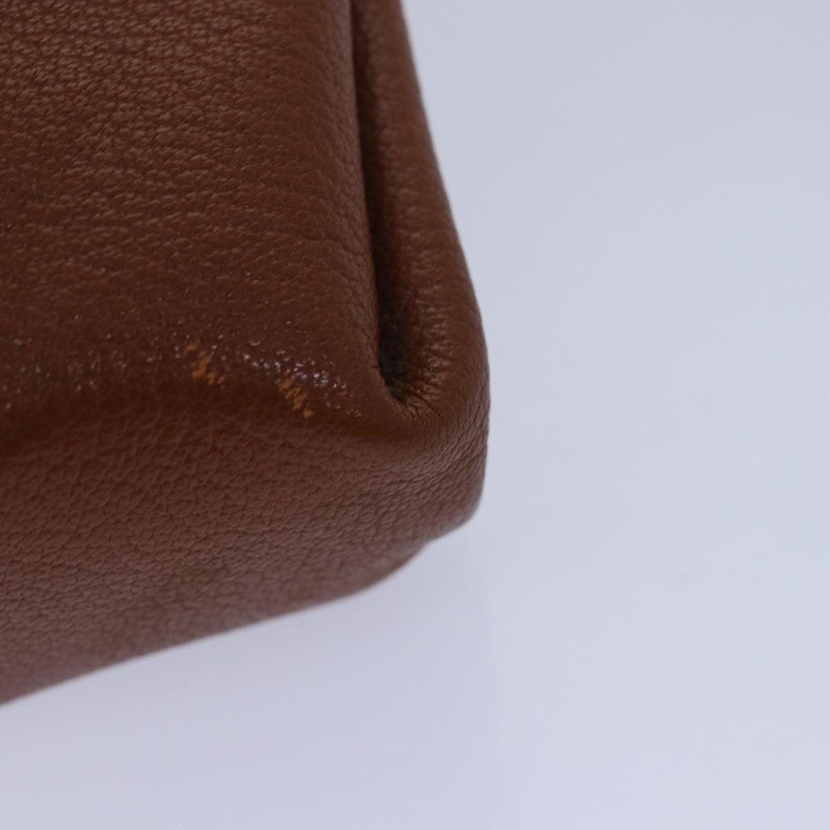 HERMES Vespa Pouch Leather Brown Auth 80982