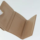 BOTTEGA VENETA INTRECCIATO Compact Wallet Leather Beige Auth 80983-9