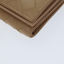BOTTEGA VENETA INTRECCIATO Kompaktes Portemonnaie Leder Beige Auth 80983-7