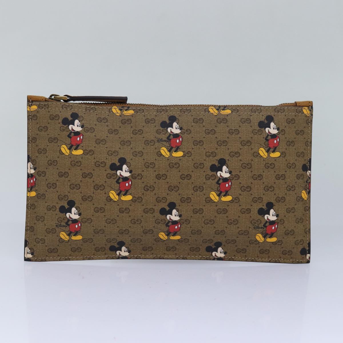 GUCCI Micro GG Disney Mickey Mouse Tote Bag PVC Leather Brown 547947 Auth 80986S