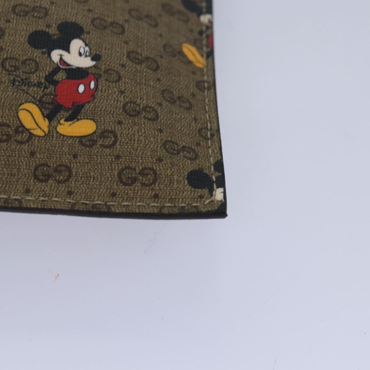 GUCCI Micro GG Disney Mickey Mouse Tote Bag PVC Leather Brown 547947 Auth 80986S