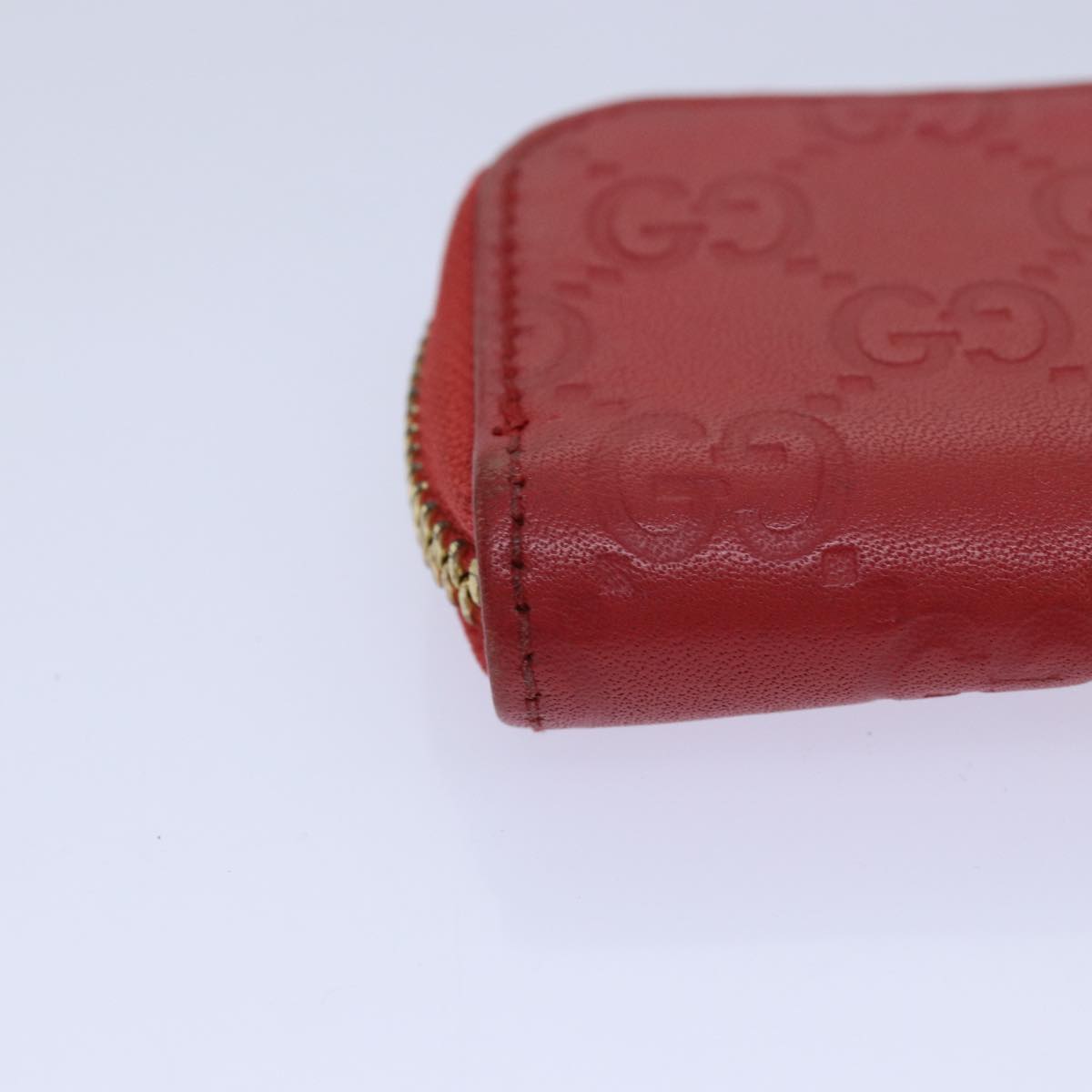 GUCCI GG Canvas Coin Purse Red 324801 Auth 80992