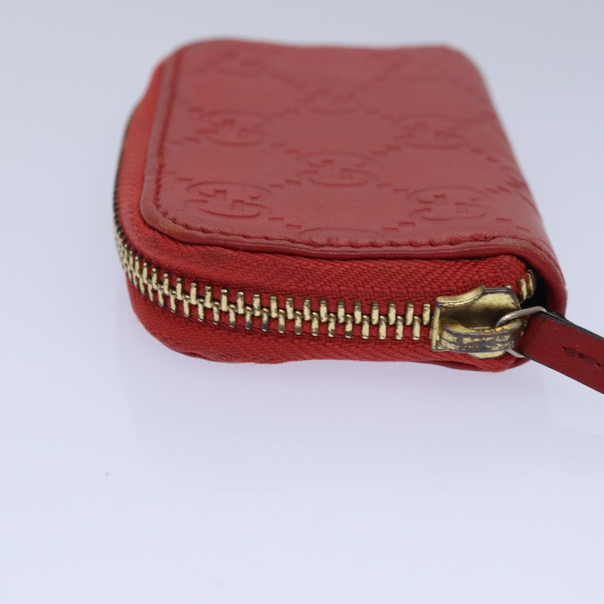 GUCCI GG Canvas Coin Purse Red 324801 Auth 80992