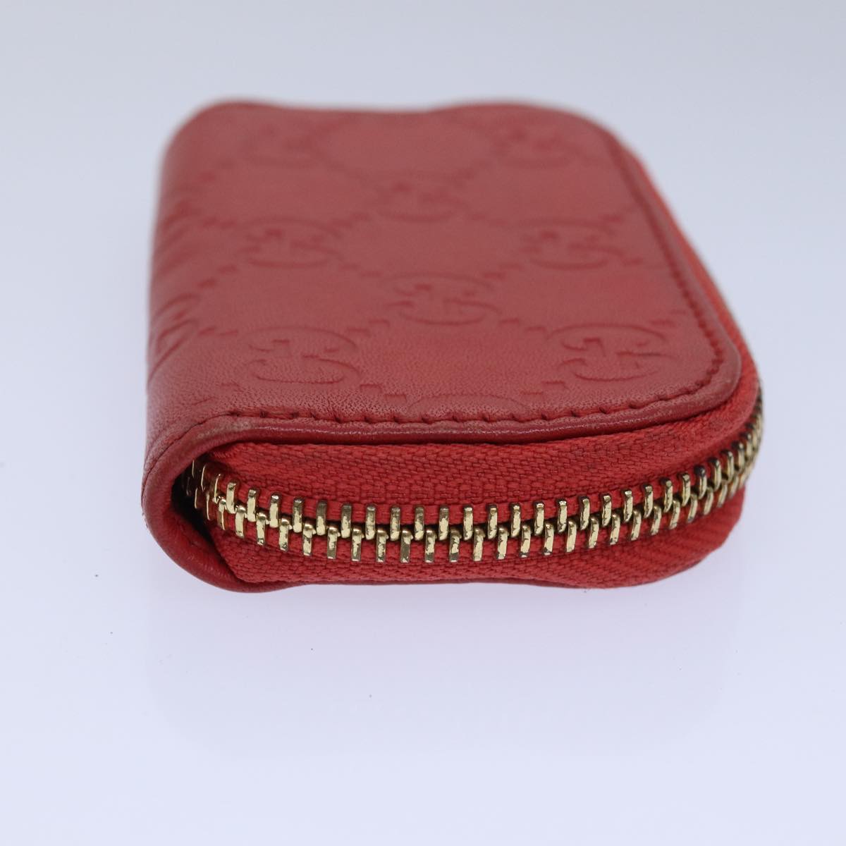 GUCCI GG Canvas Coin Purse Red 324801 Auth 80992