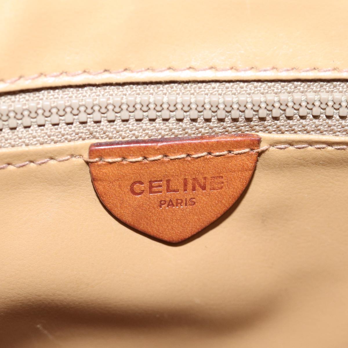 CELINE Macadam Canvas Shoulder Bag PVC Leather Brown Auth 80995