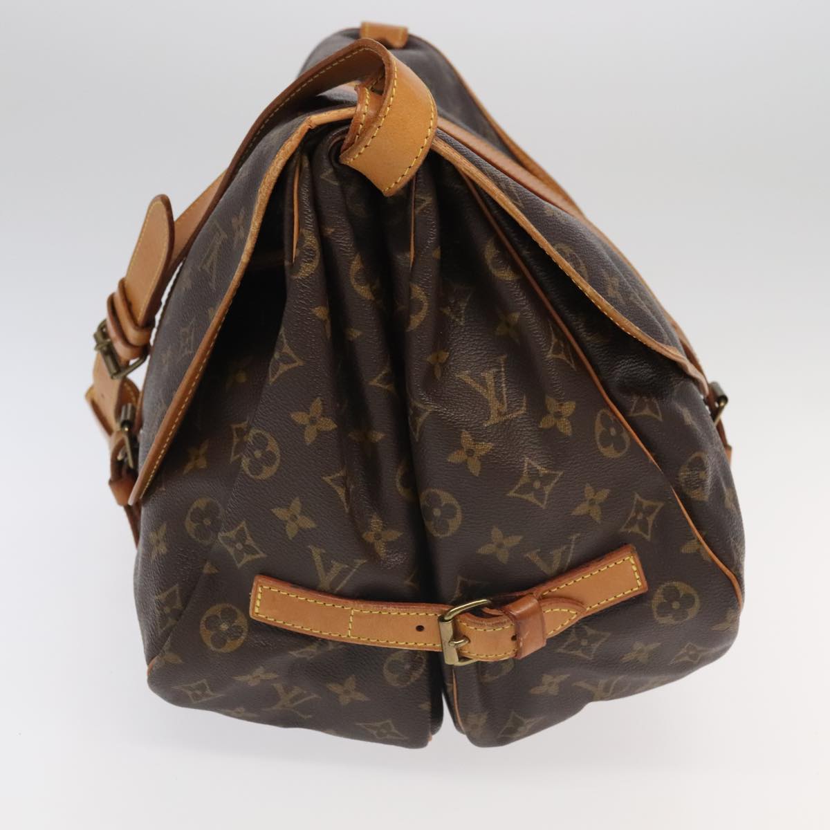 LOUIS VUITTON Monogram Saumur 35 Shoulder Bag M42254 LV Auth 80996