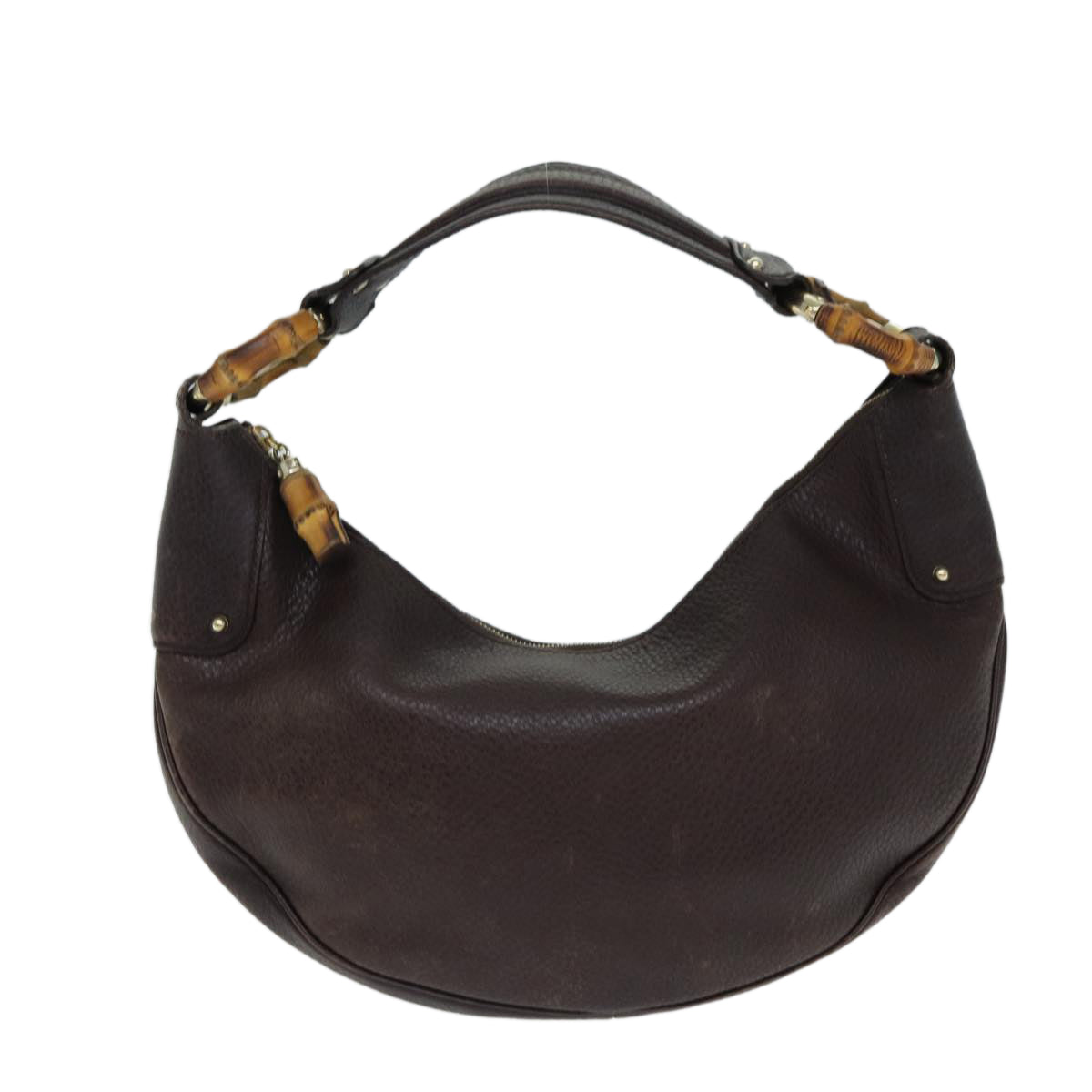 GUCCI Bamboo Shoulder Bag Leather Brown 137577 Auth 80997 - 0