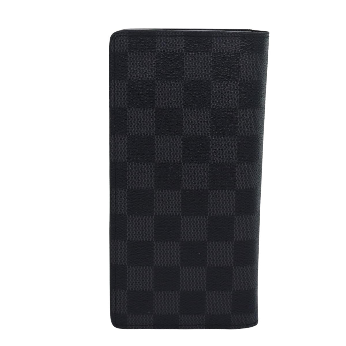 LOUIS VUITTON Damier Graphite Portefeuille Brazza Long Wallet N62665 Auth 81002 - 0