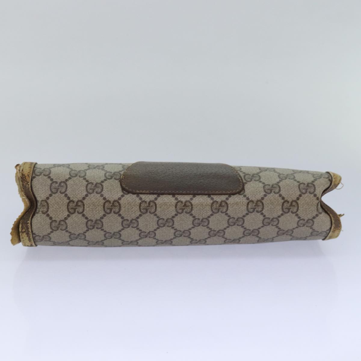 GUCCI GG Supreme Web Sherry Line Clutch Bag PVC Beige Red 89 01 033 Auth 81004