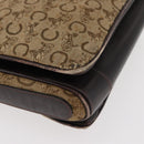 CELINE C Sulky Shoulder Bag Canvas Beige Brown Auth 81007-17