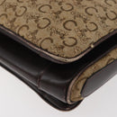 CELINE C Sulky Shoulder Bag Canvas Beige Brown Auth 81007-18