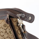 CELINE C Sulky Shoulder Bag Canvas Beige Brown Auth 81007-11