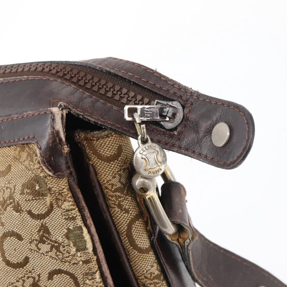 CELINE C Sulky Shoulder Bag Canvas Beige Brown Auth 81007