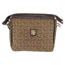 CELINE C Sulky Shoulder Bag Canvas Beige Brown Auth 81007-13