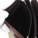 CELINE C Sulky Shoulder Bag Canvas Beige Brown Auth 81007-21