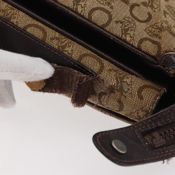 CELINE C Sulky Schultertasche Canvas Beige Braun Original 81007