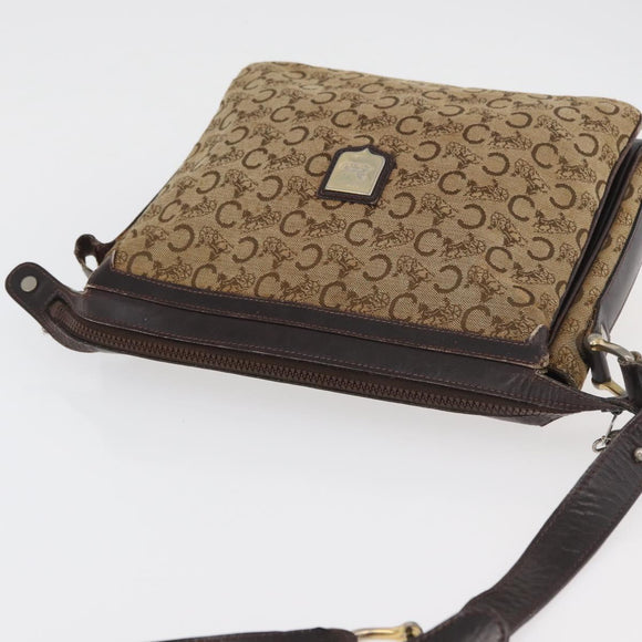 CELINE C Sulky Shoulder Bag Canvas Beige Brown Auth 81007