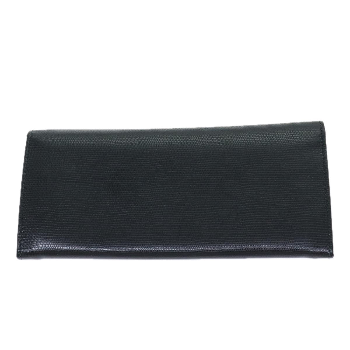 CELINE Long Wallet Leather Black Auth 81009 - 0