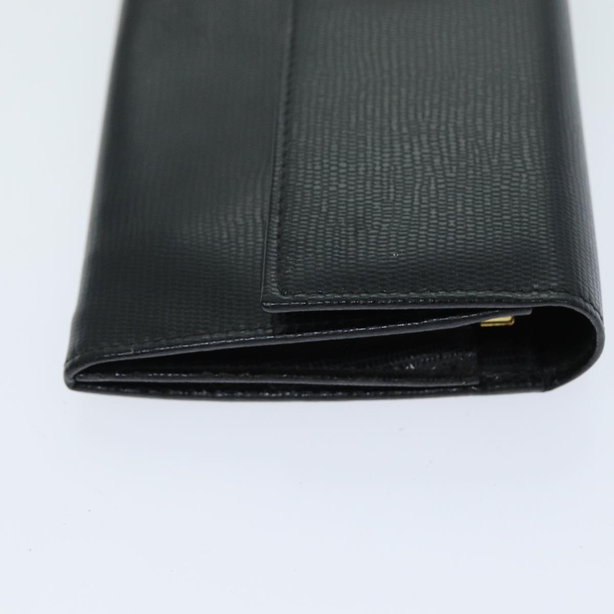 CELINE Long Wallet Leather Black Auth 81009