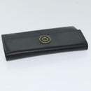 CELINE Long Wallet Leather Black Auth 81009-5