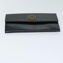 CELINE Long Wallet Leather Black Auth 81009-6