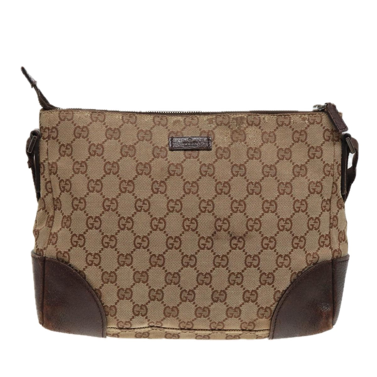 GUCCI GG Canvas Shoulder Bag Beige 114273 Auth 81012 - 0