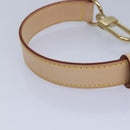 LOUIS VUITTON Powanie Name Tag Shoulder Strap Leather Set Beige LV Auth 81023-10