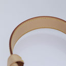 LOUIS VUITTON Powanie Name Tag Shoulder Strap Leather Set Beige LV Auth 81023-14