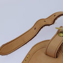LOUIS VUITTON Powanie Name Tag Shoulder Strap Leather Set Beige LV Auth 81023-18