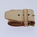 LOUIS VUITTON Powanie Name Tag Shoulder Strap Leather Set Beige LV Auth 81023-21