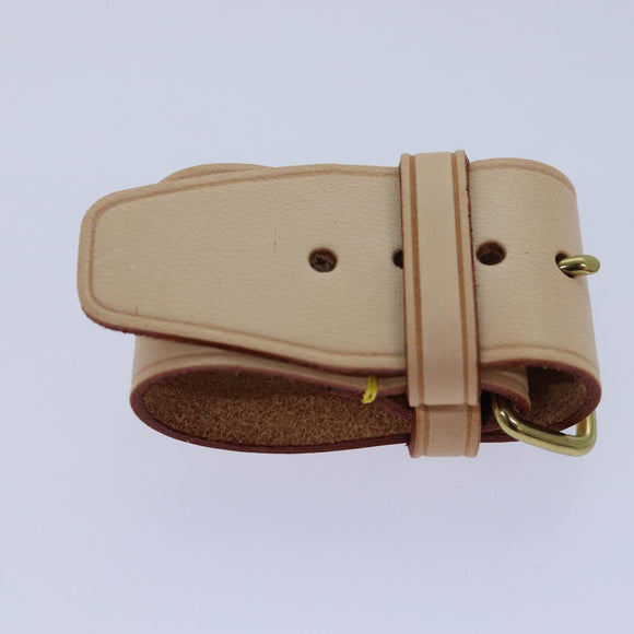 LOUIS VUITTON Powanie Name Tag Shoulder Strap Leather Set Beige LV Auth 81023