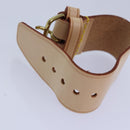 LOUIS VUITTON Powanie Name Tag Shoulder Strap Leather Set Beige LV Auth 81023-23