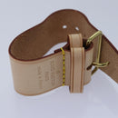 LOUIS VUITTON Powanie Name Tag Shoulder Strap Leather Set Beige LV Auth 81023-25